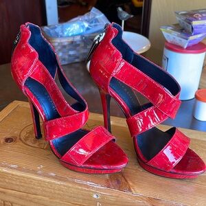 Rock & Republic 4” red leather heels new